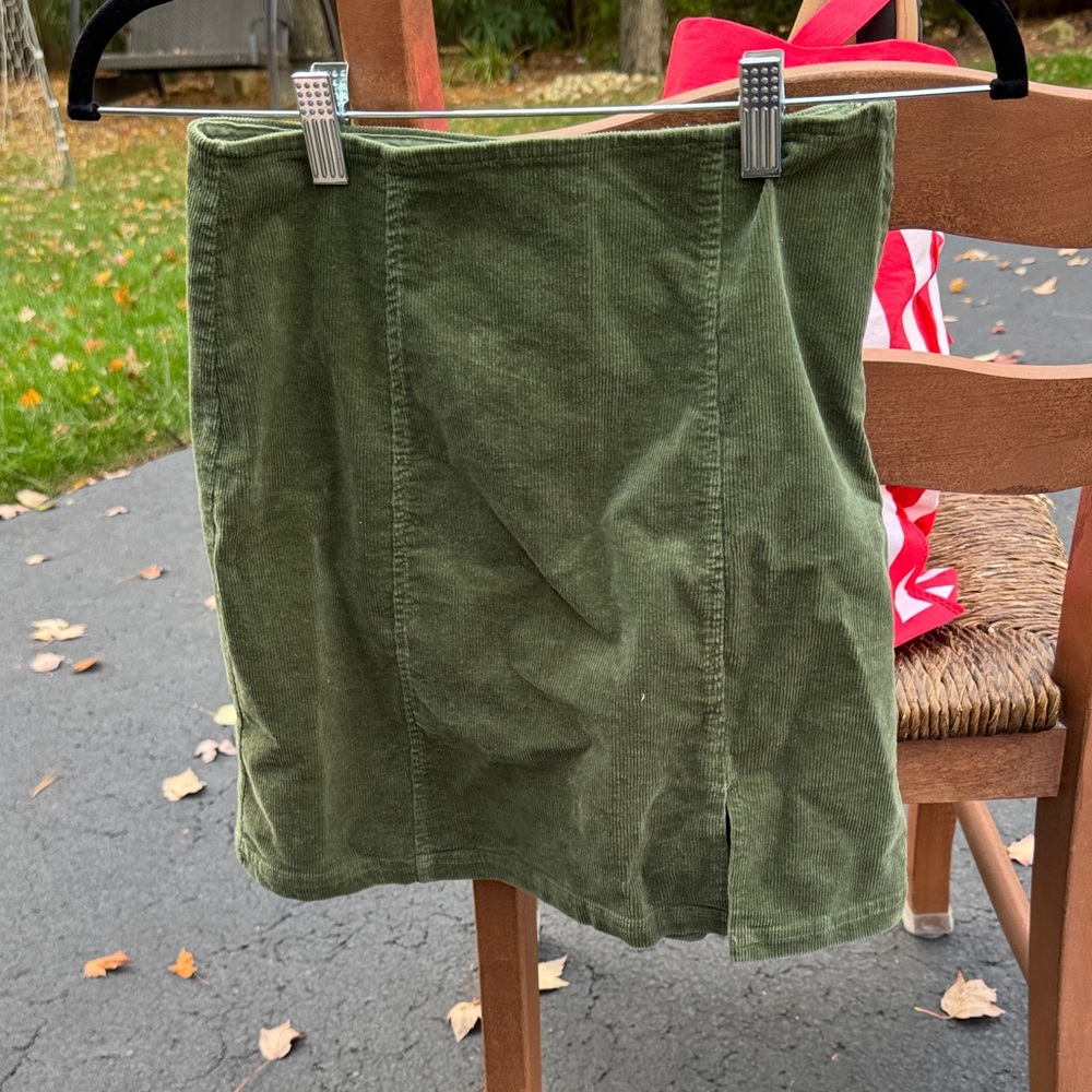 Emory Park Forest Green Corduroy Mini Skirt
